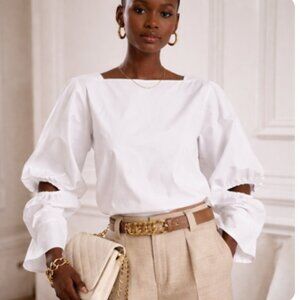 TIBI POPLIN SPLIT SLEEVE TOP SIZE 12